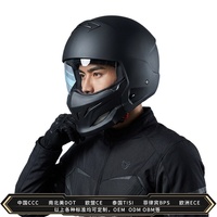 Casque intégral rétro certifié 3C pour motos électriques, casque Scorpion été et toutes saisons avec demi-visière