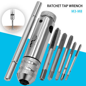 Clé à cliquet réglable pour tarauds M3-M8 (3-8mm) à poignée en T pour charpentier, outil de machiniste avec <span class=keywords><strong>taraud</strong></span> à vis réversible, personnalisable - Product Image 2