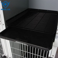 Cage pour chien extérieure en acier galvanisé avec revêtement en poudre, roues, design classique moderne simple, écologique, en métal, avec plateau en plastique