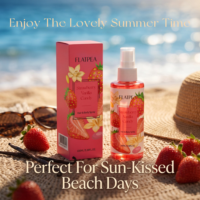 Strawberry Vanilla Candy Scent Body Mist Spray, Sweet Gourmand Fruity Fragrance Long Lasting Body Perfume