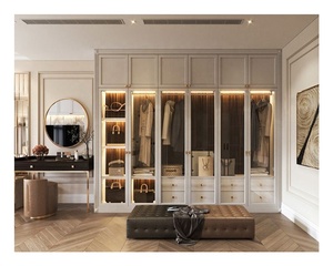 <span class=keywords><strong>Lit</strong></span> d'enfant moderne 5 portes en bois Armoire pour enfants Mobilier de chambre à coucher avec miroir Bureau - Product Image 3
