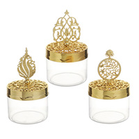 Boîte à bonbons en plastique Luckygoods ZK260606 Gold Palace pour décorations de mariage et rangement de bonbons, conteneur de rangement de bijoux, vente en gros