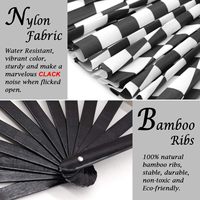 Éventail à main en bambou à motif à carreaux avec illusion optique personnalisée, vente en gros pour festivals de musique EDM