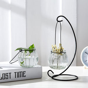 Hanging Glass <b>Vase</b> Pumpkin Shape Transparent Flower Pot For Living Room Decoration Simple Fresh Ornament - Product Image 1