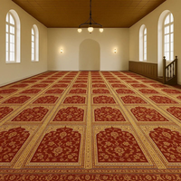 Tapis de prière musulman commercial mural, en rouleau, pour projets de culte, tapis de prière lavable pour mosquée