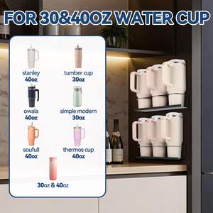 Water Bottle Organizer for Stanley 30&40 oz Tumbler Metal Stanley Cup Organizer with <b>Magnetic</b> for Kitchen Fridge Cabinet - Product Image 4