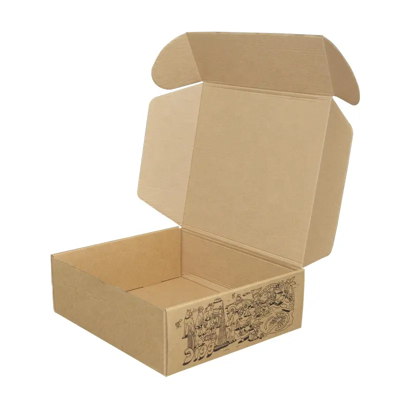Recycled Shoes Packaging Box Custom Kraft Corrugated Box Cardboard Box For Clothes
