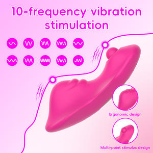 Mainan seks dewasa celana dalam bergetar <span class=keywords><strong>Stimulator</strong></span> klitoris kontrol aplikasi Vibrator ganda stimulasi ganda intim seru untuk wanita - Product Image 4