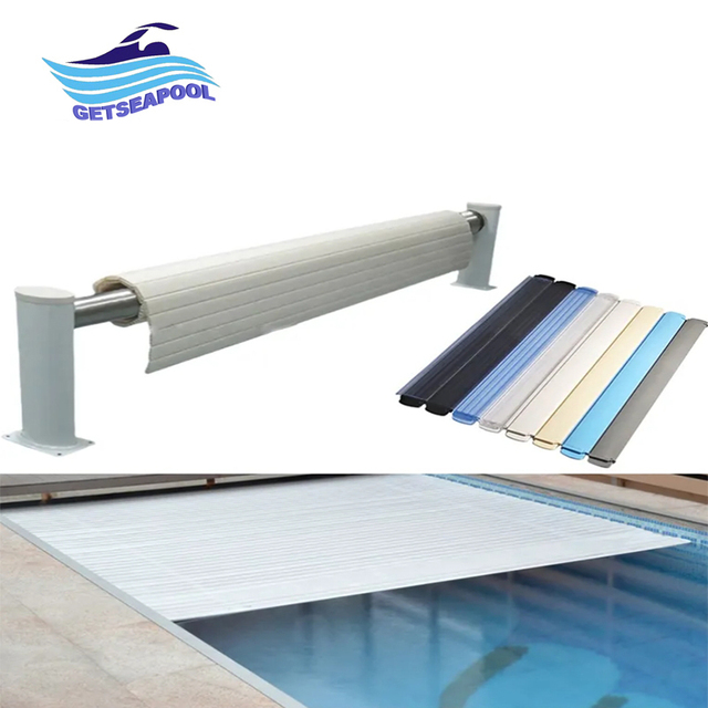 Safety Electric Swimming Pool Cover Remote Control PC Material Slat Outdoor Automatic Pool Cover