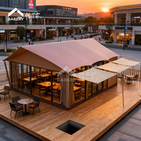 Tente de café en structure métallique |   Unités de restaurant modulaires d'extérieur |   Tentes de restauration préfabriquées pour stations balnéaires, parcs et campings