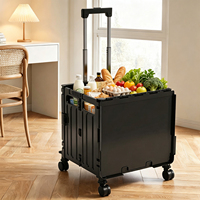 Chariot pliant personnalisé en plastique recyclé moulé par injection pour pique-nique, supermarché, bureau, courses, rangement et organisation