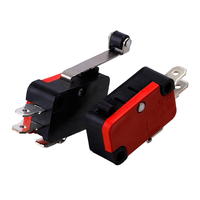 Micro-interrupteur à levier à rouleau de haute qualité, boîtier rouge/noir, 3 broches NC NO COM, interrupteur de fin de course à action rapide 6,3 mm pour équipement électrique.
