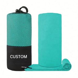 Serviette de plage, de yoga ou de natation en microfibre double face avec logo personnalisé, séchage rapide, super absorbante, impression active - Product Image 1