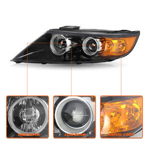 Juego de faros delanteros halógenos de color ámbar negro a <span class=keywords><strong>precio</strong></span> de fábrica <span class=keywords><strong>2011</strong></span>-2013 para <span class=keywords><strong>2011</strong></span> 2012 2013 Kia <span class=keywords><strong>Sorento</strong></span> par izquierdo y derecho - Product Image 3