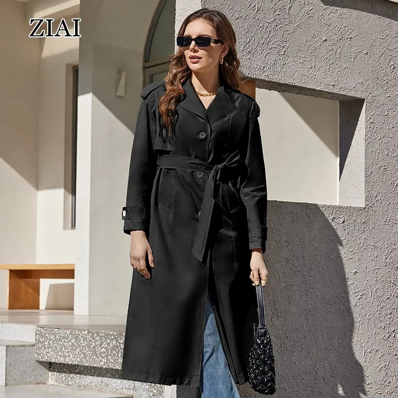 New Woman Spring Jacket Ladies Trench Coat Custom Trench Coat With Belt Ladies Trench Coat