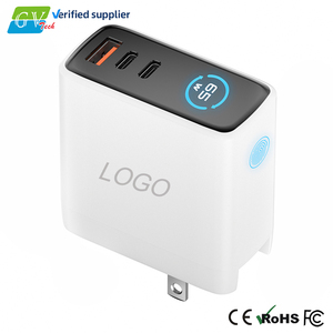 Pd 65W อะแดปเตอร์หน้าจอแสดงผล LED โน้ตบุ๊ค USB 2 Type-C ชาร์จเร็วปลั๊ก US ที่ชาร์จผนังแล็ปท็อปไฟ LED - Product Image 5