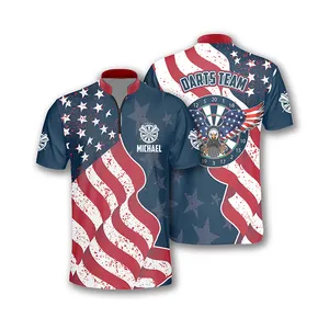 Polos de sport pour hommes personnalisés de haute qualité pour maillot de bowling Golf-Motif de broderie de qualité Ras du cou Sublimation Dye