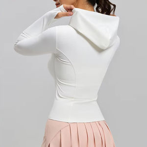 Sudadera con capucha y cremallera completa <span class=keywords><strong>para</strong></span> <span class=keywords><strong>mujer</strong></span>, chaqueta de yoga, tops deportivos de secado rápido, abrigo transpirable <span class=keywords><strong>para</strong></span> <span class=keywords><strong>gimnasio</strong></span>, <span class=keywords><strong>ropa</strong></span> de entrenamiento y fitness. - Product Image 3