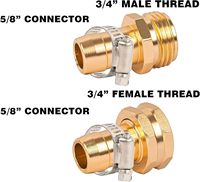 Connecteur de réparation pour tuyau d'arrosage avec colliers de serrage, compatible avec les raccords de tuyau d'arrosage de 3/4" ou 5/8", adaptateur de tuyau, kit de réparation de tuyau d'arrosage