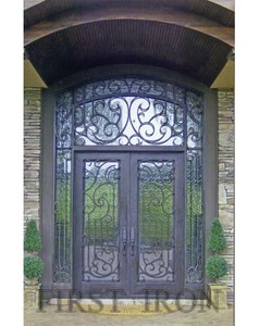 <span class=keywords><strong>Porta</strong></span> d'Ingresso Doppia in Ferro Battuto <span class=keywords><strong>con</strong></span> Traversa e Finestre Laterali - Product Image 6