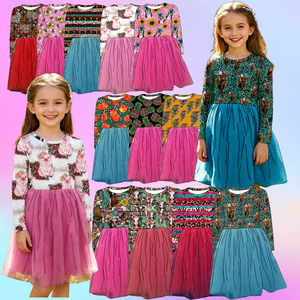 Vestido de Tul de Dos Capas con Mangas Largas para Niñas, Precio al por Mayor OEM/ODM, Patrones Personalizados, Vestido de Fiesta de Tul para Bebés y Niños Pequeños, Vestido de Otoño para Cumpleaños - Product Image 1