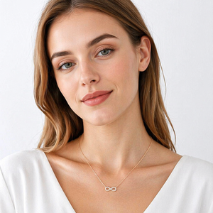 Collana da Donna Trendy <span class=keywords><strong>con</strong></span> Ciondolo <span class=keywords><strong>Infinito</strong></span> in Acciaio Inossidabile Placcato Oro 18K PVD, Impermeabile <span class=keywords><strong>con</strong></span> Zircone a <span class=keywords><strong>Cuore</strong></span>, Ideale per Feste e Fidanzamenti - Product Image 2