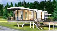 Maison capsule architecturale unique et personnalisée pour sublimer l'esthétique des sites de glamping, offrant des puits de lumière pour un ciel étoilé