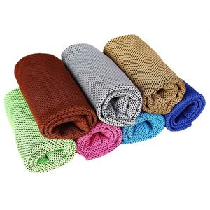 Serviette rafraîchissante en microfibre pour la gym avec étui en silicone, en matières recyclées, séchage rapide, logo personnalisé, pour le cou et le visage, tricotée pour le sport, emballée en sac OPP ou personnalisée - Product Image 1