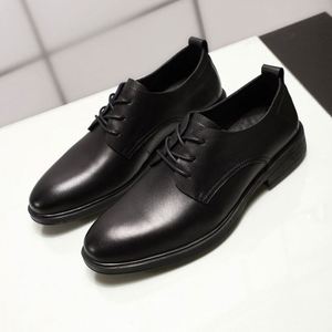 Zapatos de Cuero con Cordones y Punta Cuadrada para Hombre, de Diseño de Lujo, Venta al Por Mayor de Fábrica, Formales para Negocios, Ligeros, Transpirables, para Fiestas y Eventos - Product Image 1
