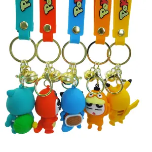 Hot Sale Holiday Gift Cute Cartoon Gray Ostrich Key Rings Soft PVC Rubber Keychain for Kids Sublimation Doll Keychains