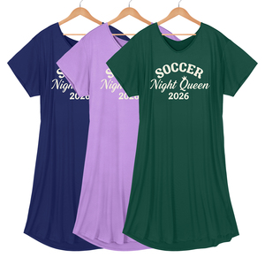 Robe de nuit d'été pour femmes <span class=keywords><strong>grande</strong></span> <span class=keywords><strong>taille</strong></span>, col en V, manches courtes, imprimé Soccer Night Queen 2026 - Product Image 4