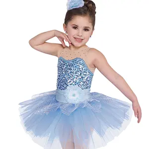 flower fairy ballet dance costume colorful sleeveless competition dance dress lovely princess stage performance wear