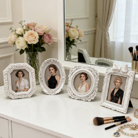 Marco de Fotos Personalizado de Estilo Barroco Europeo en Oro, Plata y Blanco, Decoración de Pared para Estudio, Bodas y Hogar