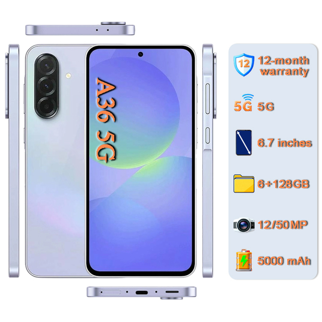 Hot Selling Original Mobile Phones A36 128GB [50MP Camera] Unlocked Global Version 5G Smartphone A+ Quality
