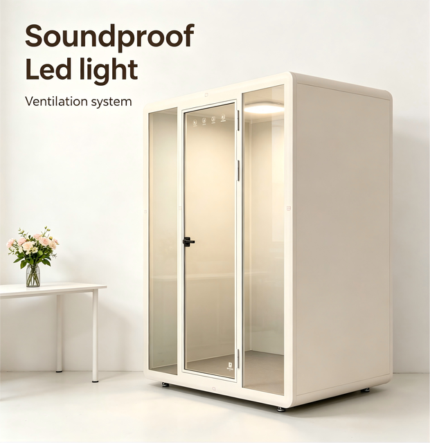 Modern Soundproof Office Pod Meeting Pod Mobile Office Booth Aluminum Frame Music Room Business Workspace Phone Call Noise
