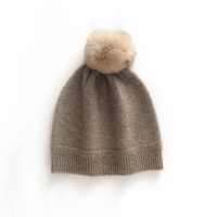 Bonnet en cachemire recyclé de Mongolie intérieure, luxueux et moelleux, en laine mérinos, avec pompon, pour femme, modèle ODM