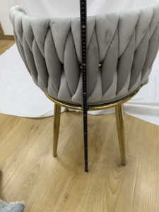 <span class=keywords><strong>Fauteuil</strong></span> moderne confortable avec pieds en métal doré, chaise d'appoint en velours <span class=keywords><strong>beige</strong></span> gris pour la maison, salon, salle à manger, avec coussin - Product Image 6