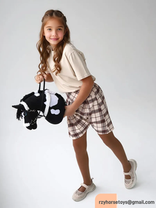 Boneka Kuda Kayu Desain Khusus <span class=keywords><strong>DR</strong></span> dengan Tongkat Boneka Hewan Berbulu untuk Anak-Anak - Product Image 4