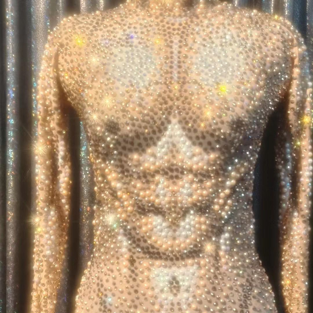 2022 Новое поступление, роскошные мужские Клубные Комбинезоны для танцев и вечеринок с жемчугом, комбинезоны со стразами для взрослых, клубный комбинезон для ГОГО, комбинезон для шоу