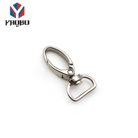 Fermoir mousqueton pivotant en fer argenté sans nickel, style vintage, avec anneau en D pour accessoires de quincaillerie de sacs et de pochettes