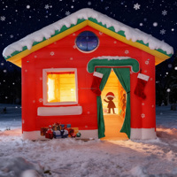 Père Noël Grotte Gonflable Noël Maison Gonflable Vacances Tente De Noël Gonflable