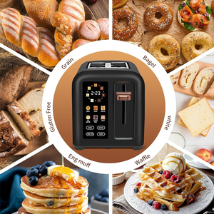 Smart Touchscreen 2-Slice <strong>Toaster</strong> - Multi-Mode for Bread, Bagels &amp; Waffles, <strong>Black</strong> &amp; Rose <strong>Gold</strong>, Defrost &amp; Reheat Functions - Product Image 4