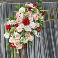 Bouquet de fleurs artificielles faites à la main pour mariage, centre de table en forme de boule de roses, arrangement floral en soie pour arche de mariage, décoration d'événements