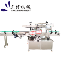 Machine d'étiquetage automatique double face en acier inoxydable pour bouteilles avec applicateur d'autocollants et PLC INOVANCE haute précision ±1 mm