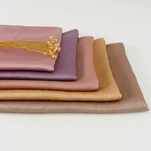 新款天然绉纱透气长围巾马来西亚纯色绉纱Ggt雪纺围巾穆斯林头巾