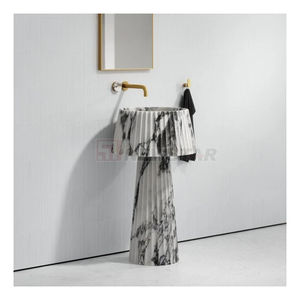 Newstar, натуральный камень Calacatta, фиолетовый, мраморный камень, раковина для мытья рук, отдельно стоящая раковина для ванной комнаты - Product Image 5