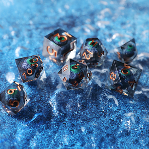 7PCS DND D20 Liquid Core Dragon's Eye Dice Sets para COC Dungeon y Dragon Pathfinder RPG Juegos de rol Party - Product Image 1