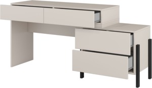 Table de toilette de luxe moderne blanche élégante avec 4 tiroirs pour le maquillage – Vente en gros - Product Image 2
