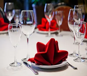 Hot Sale Cheap Dinner Napkin Table Cloths Plain Spun Polyester Bistro Napkins for Hotel Restaurant