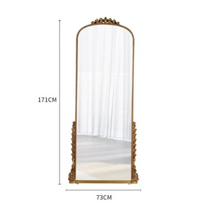 Miroir mural arqué de style marocain, ornementé en fer doré, de forme irrégulière, petit, inspiré de l'art islamique, décoration vintage pour la maison - Product Image 4